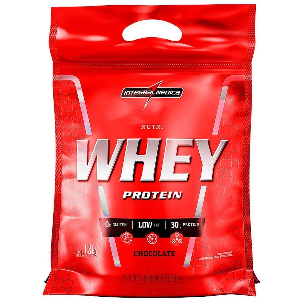 Nutri Whey Protein Isolado Concentrado Chocolate 1,8Kg Refil - Integralmedica