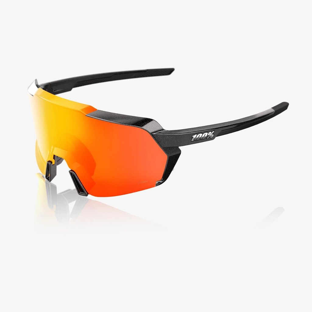 OCULOS 100% KORBIN - GLOSS METALLIC BLACK - HIPER RED MULTILAYER MIRROR PRETO