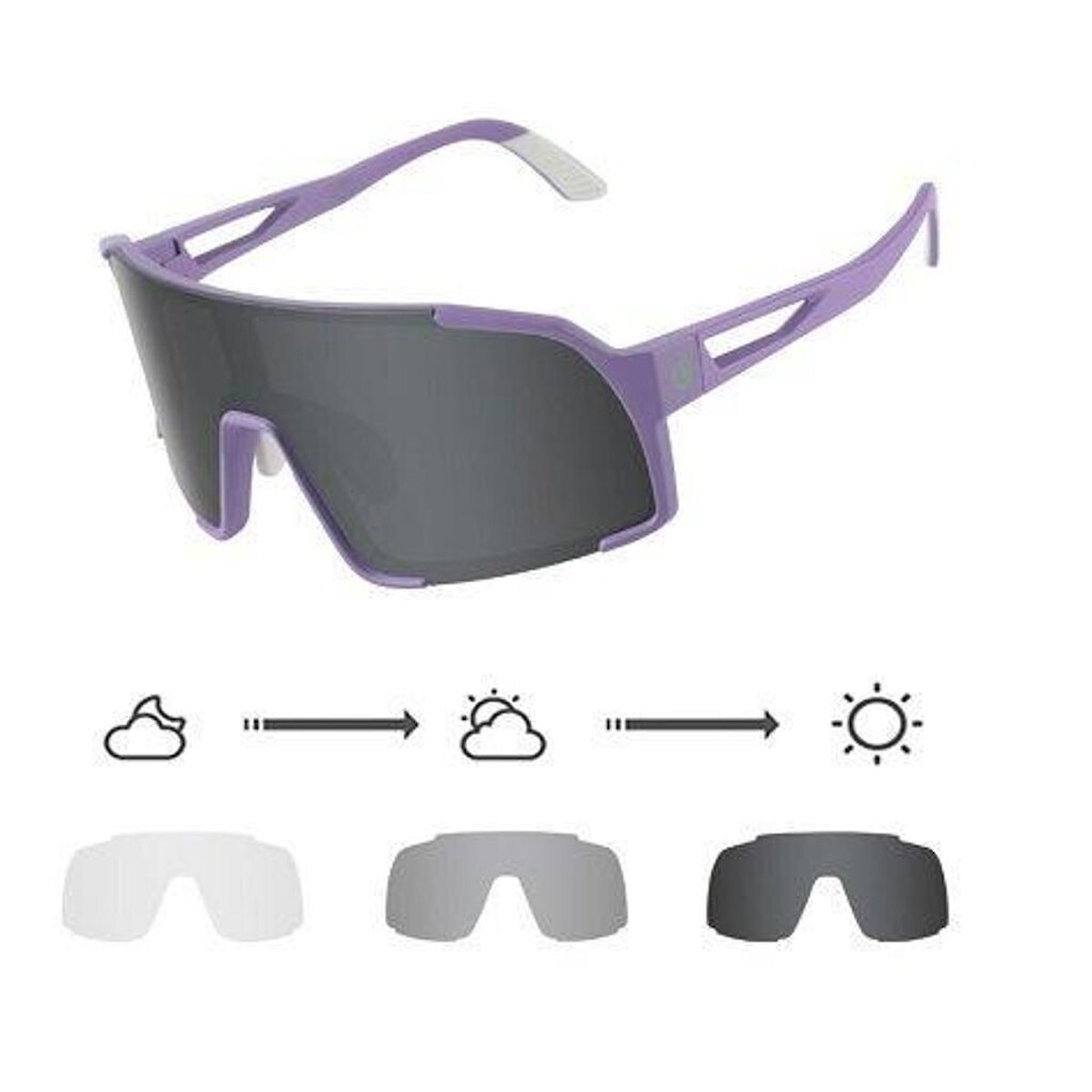 Oculos Ciclismo El655 Lente Fotocromática -ELLEVEN Roxo com cinza