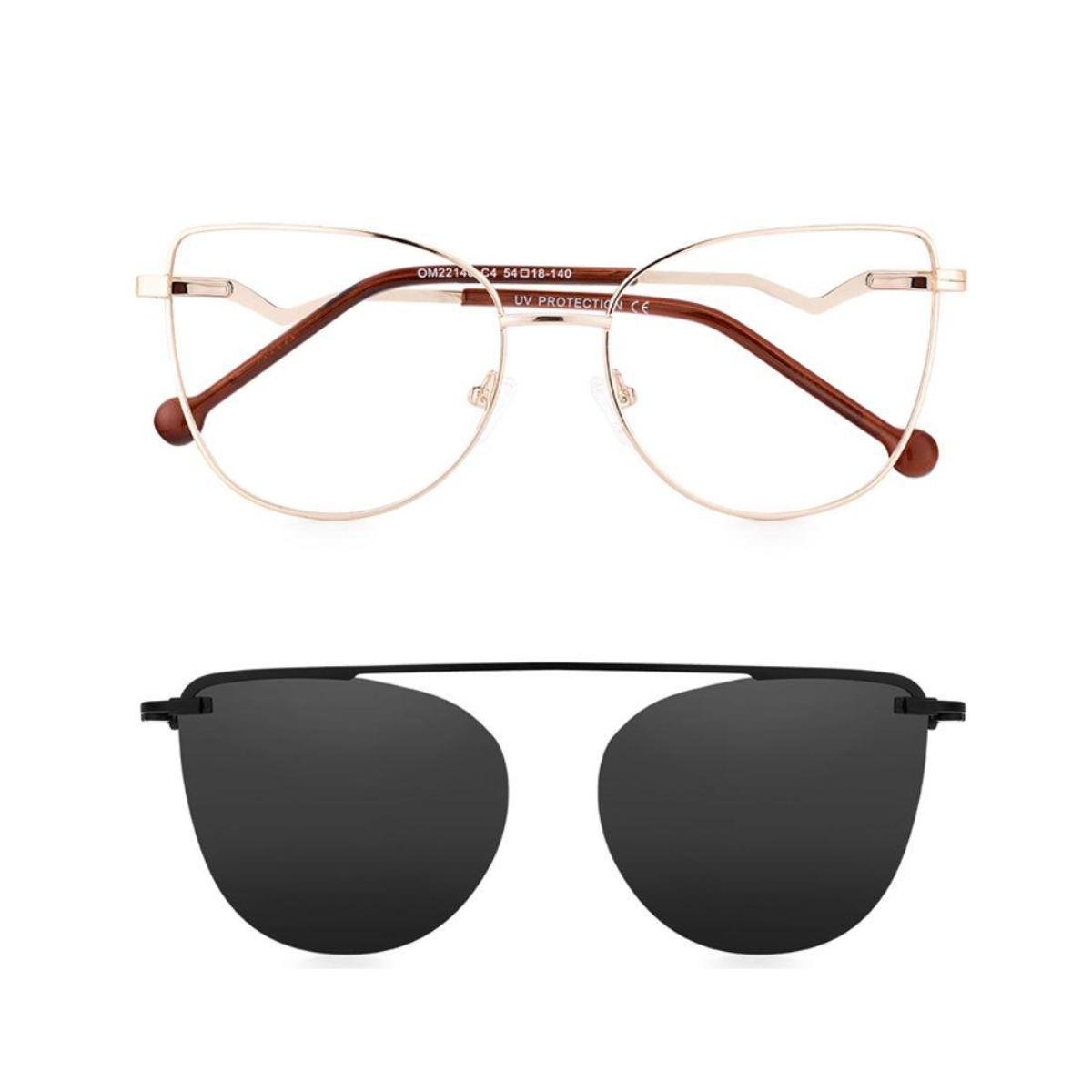 Óculos Clipon Sol Armação Feminino Grau Gatinho 2 em 1 Elie Menor preço em Óculos Clipon Sol Armação Feminino Grau Gatinho 2 em 1 Elie