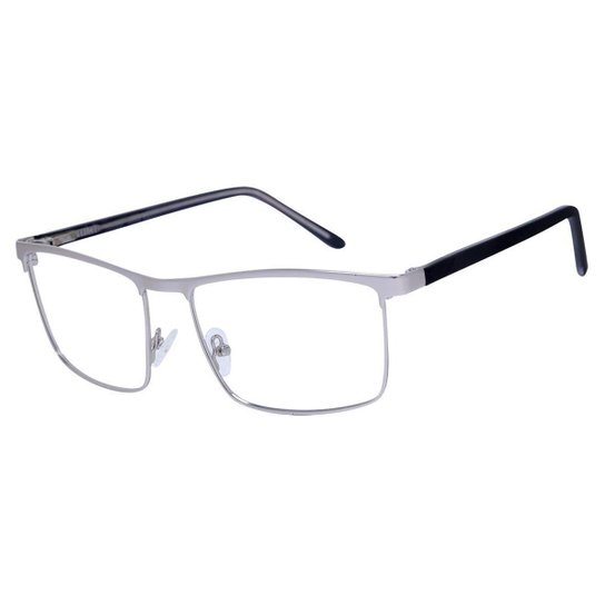 Óculos De Grau Masculino Moderno Quadrado Isabela dias 1451 - Prata Menor preço em Óculos De Grau Masculino Moderno Quadrado Isabela dias 1451 - Prata