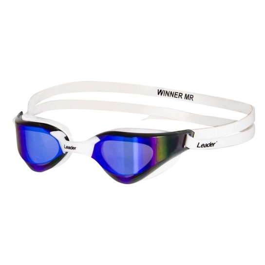 óculos De Natação Espelhado Winner Mr Leader - Branco+Azul Menor preço em óculos De Natação Espelhado Winner Mr Leader - Branco+Azul