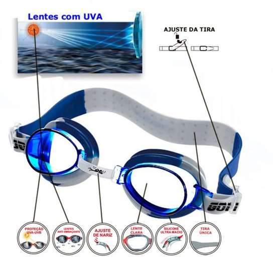 Óculos De Natação Gold Sports Kids Splash - Azul Royal Menor preço em Óculos De Natação Gold Sports Kids Splash - Azul Royal