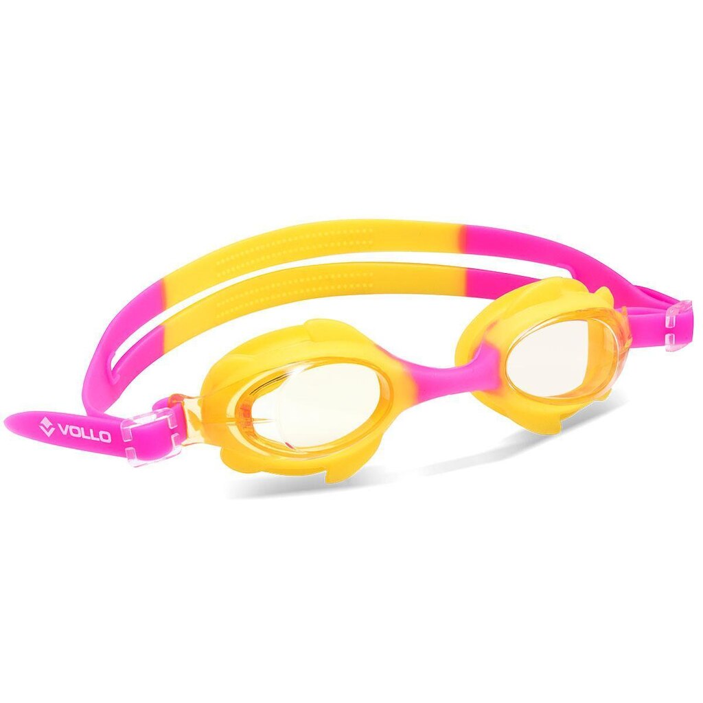 Óculos de Natação Infantil Shark Fin Rosa e Amarelo Vollo