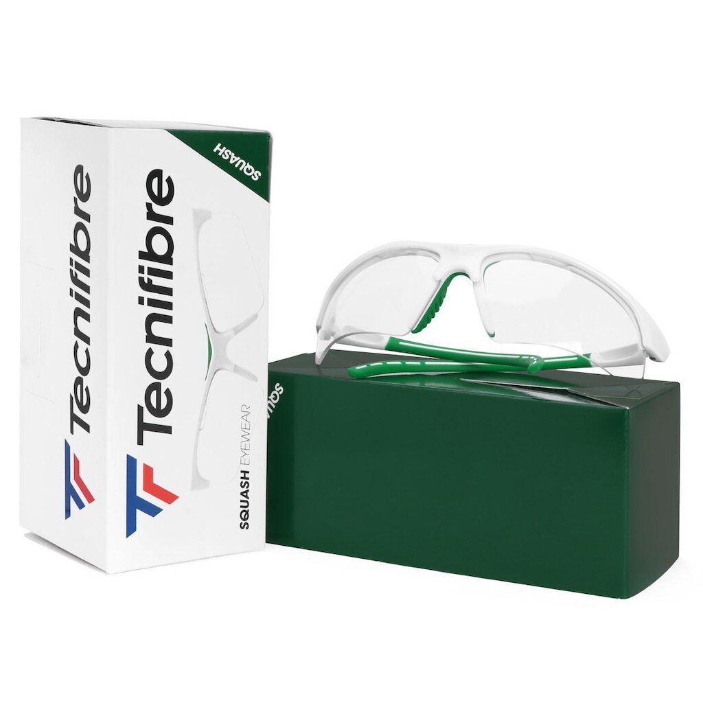 Óculos De Proteção Tecnifibre Squash Branco e Verde