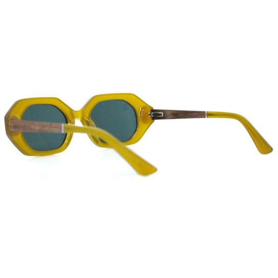 Óculos de Sol de Acetato e Madeira Veneza Yellow