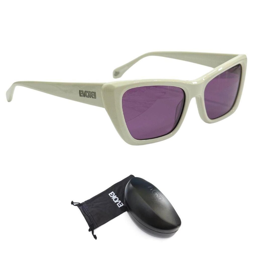 Óculos de Sol Evoke EVK 44 H01 Off White Mirror Violet