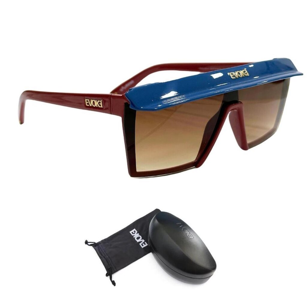 Óculos de Sol Evoke Futurah Capstyle C01 Bordeaux Gold Blue