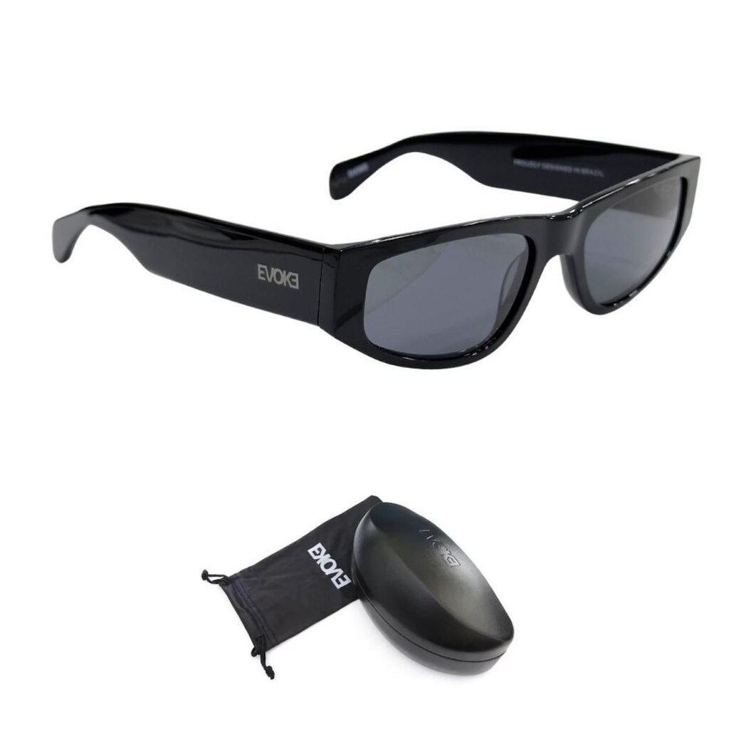 Óculos de Sol Evoke Lowrider A01 Black Shine Total Tam 55mm