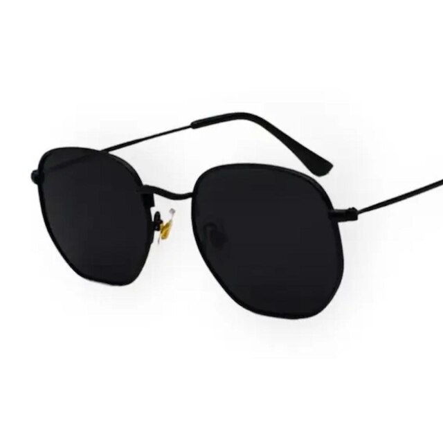 Óculos De Sol Feminino Hexagonal Preto