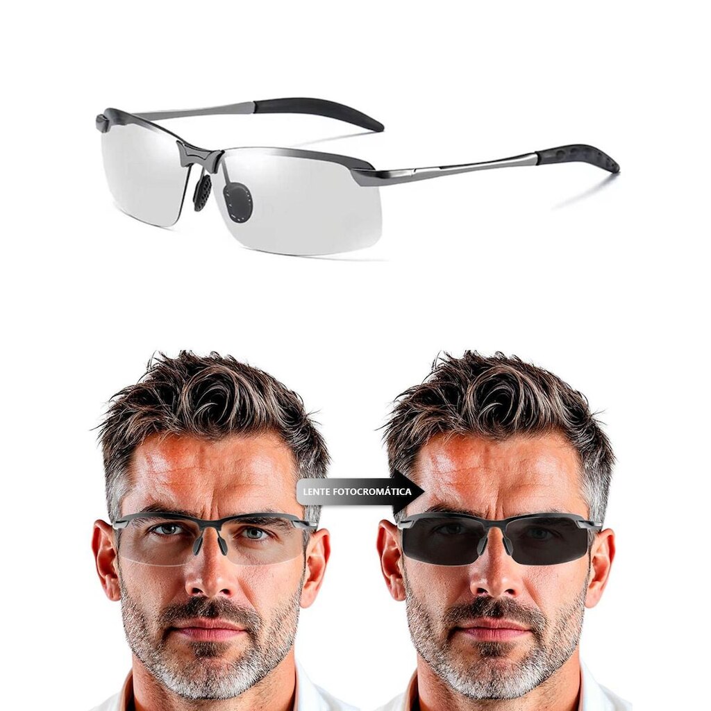 Oculos De Sol Masculino Fotocromatico Polarizado Classico