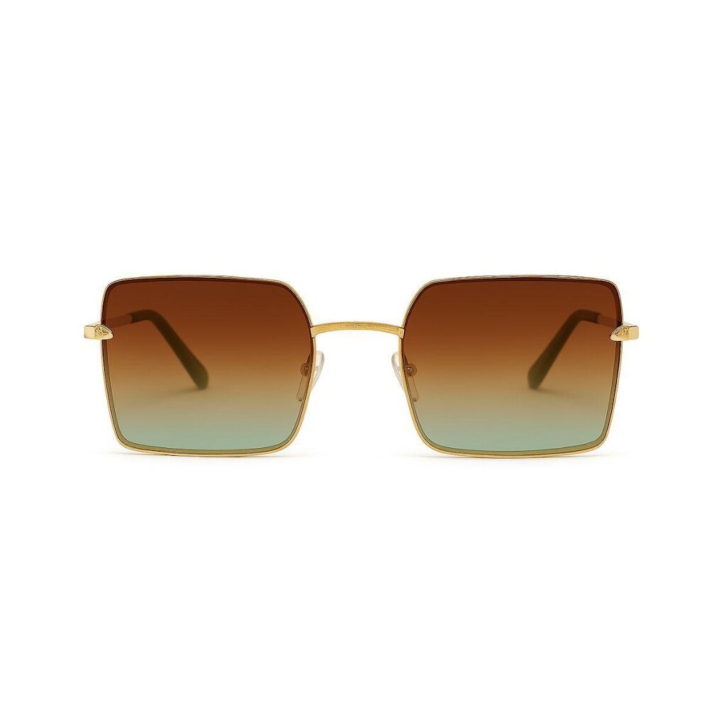 Óculos de Sol Quadrado Dourado com Lente Degradê