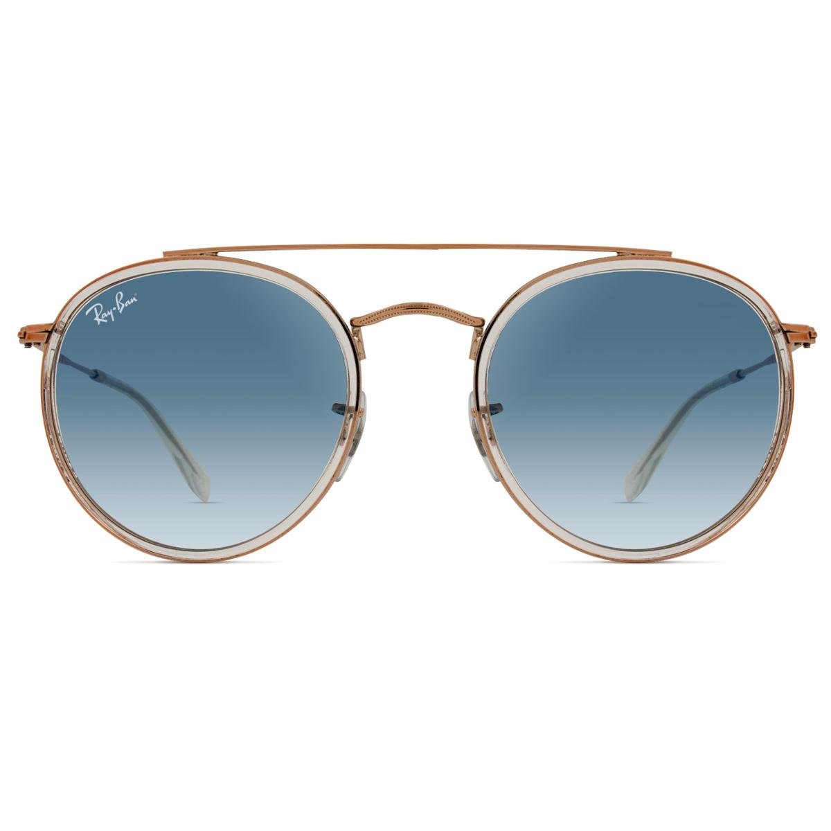 ray ban round double bridge gold