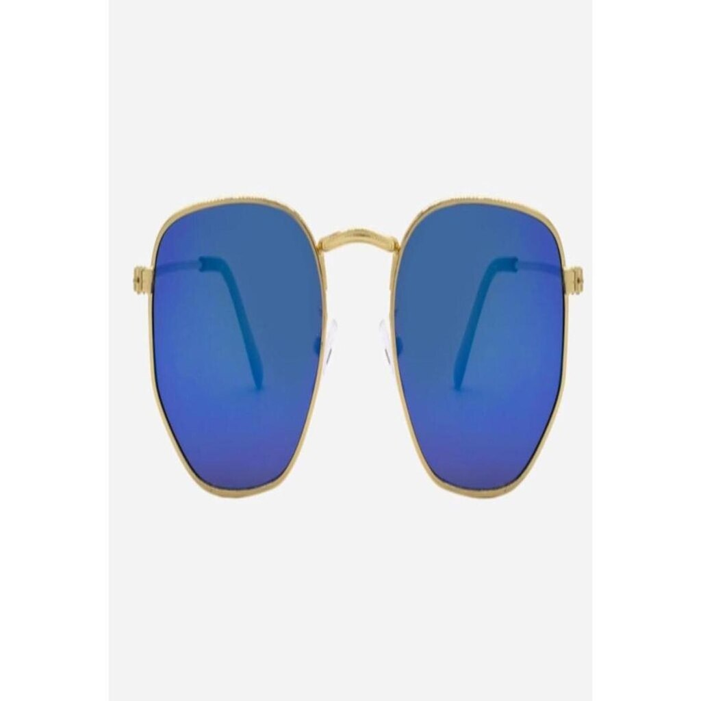 Óculos De Sol UVA Hexagonal Azul Espelhado
