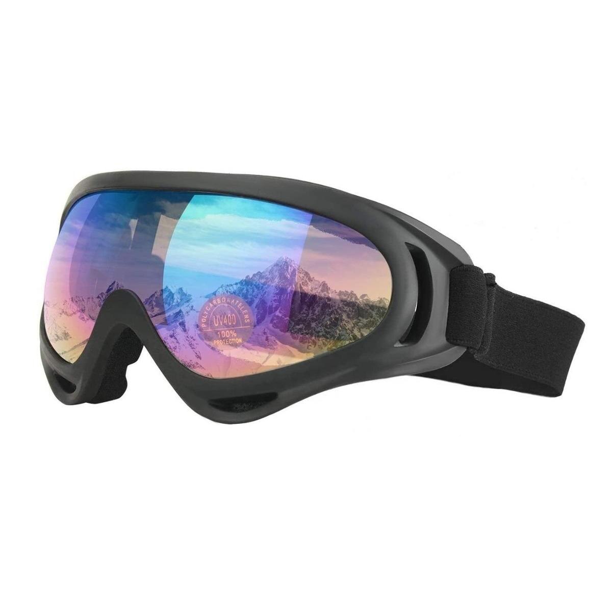 Oculos Esqui Jetski Neve Snowboard Uv 400 Kit 2 Unidades - Preto