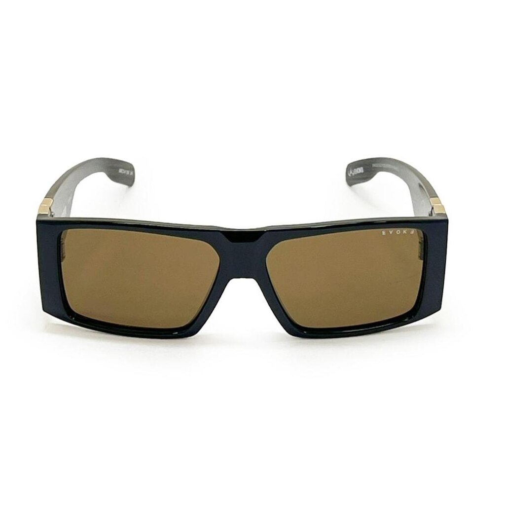 Óculos Evoke Bomber BRA12 Black Shine Gold Total