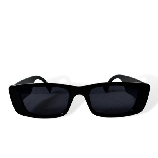 Óculos Feminino Anna Retangular Retro Preto - Preto