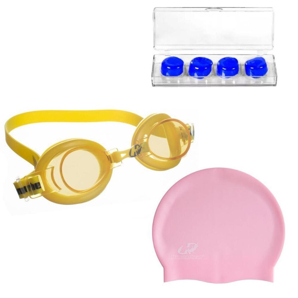 Óculos Natação Hammerhead Focus  Júnior 1.0 + Touca + Protetor de ouvido