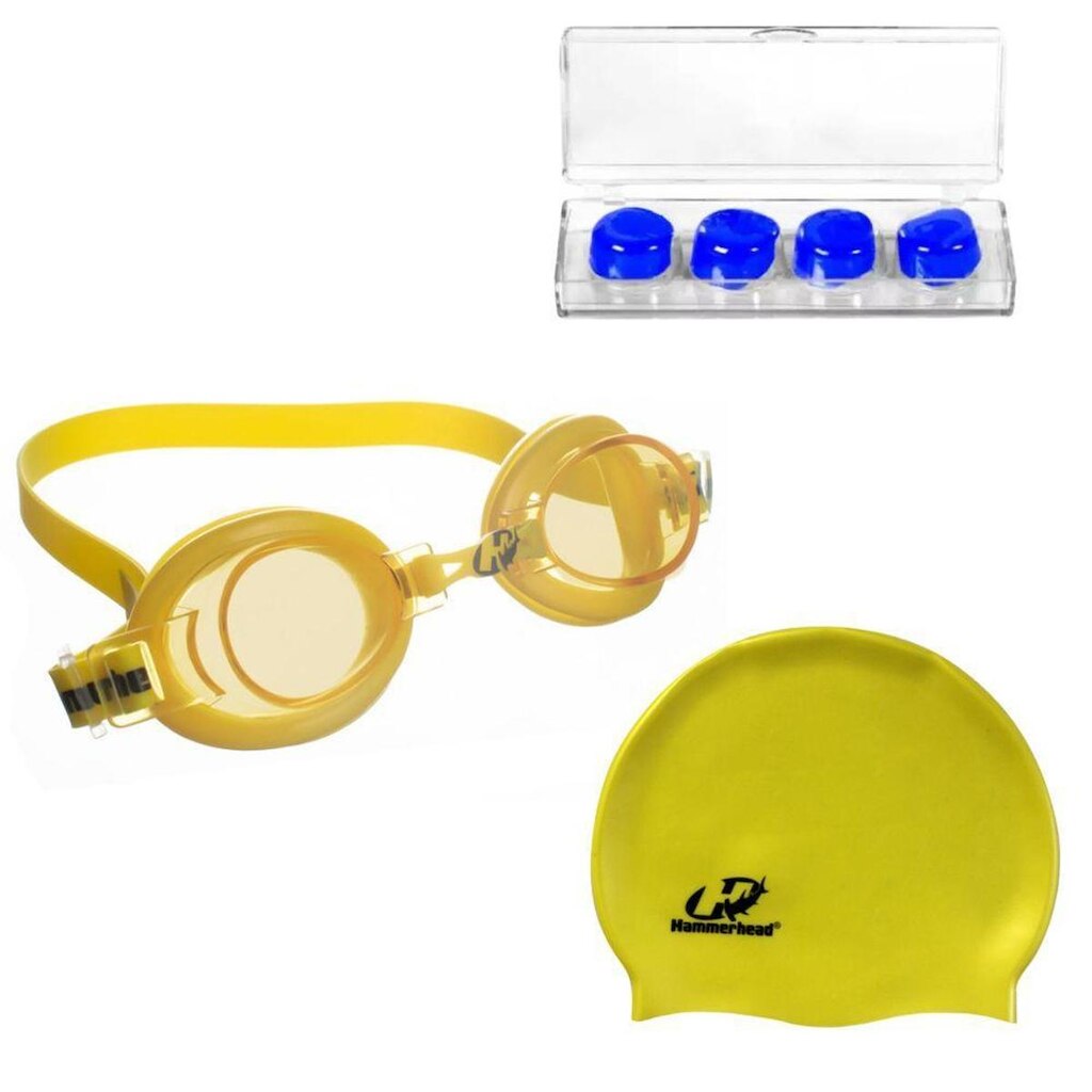 Óculos Natação Hammerhead Focus  Júnior 1.0 + Touca + Protetor de ouvido