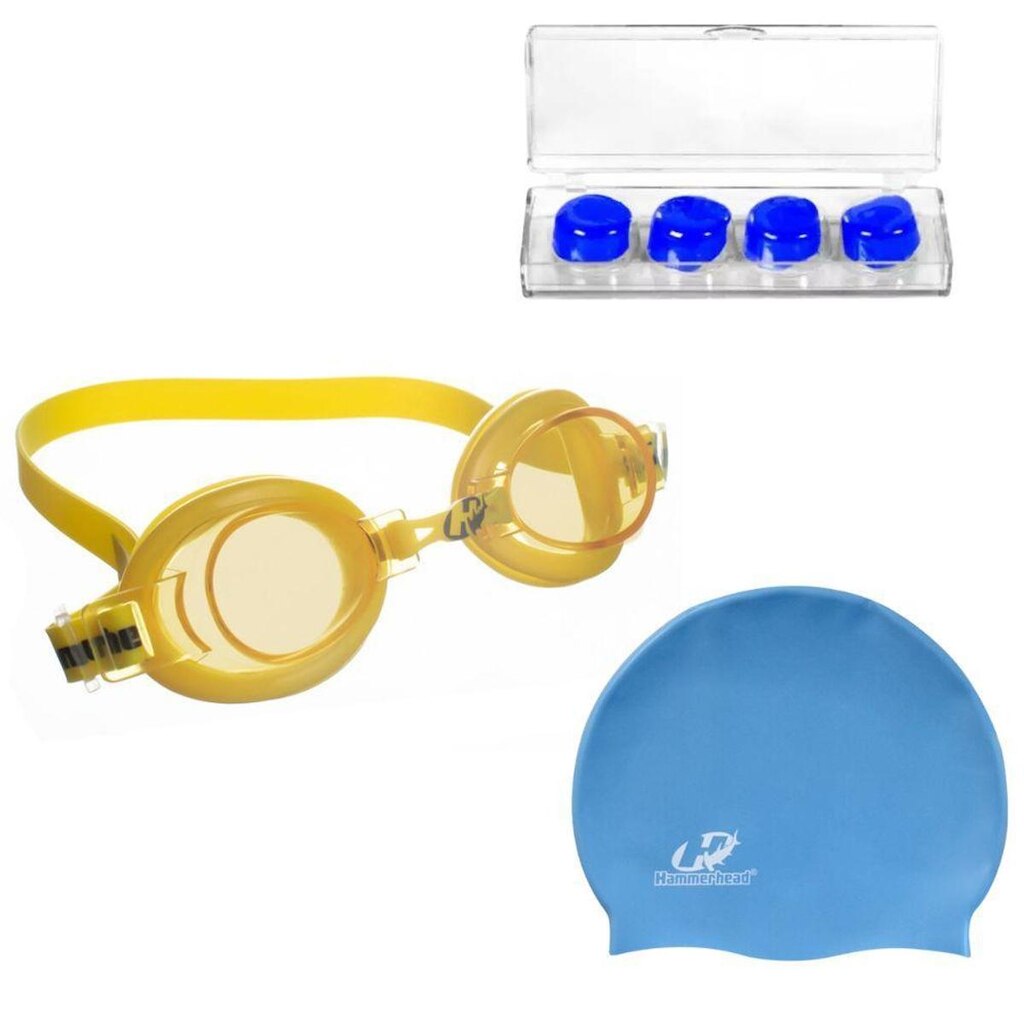 Óculos Natação Hammerhead Focus  Júnior 1.0 + Touca + Protetor de ouvido