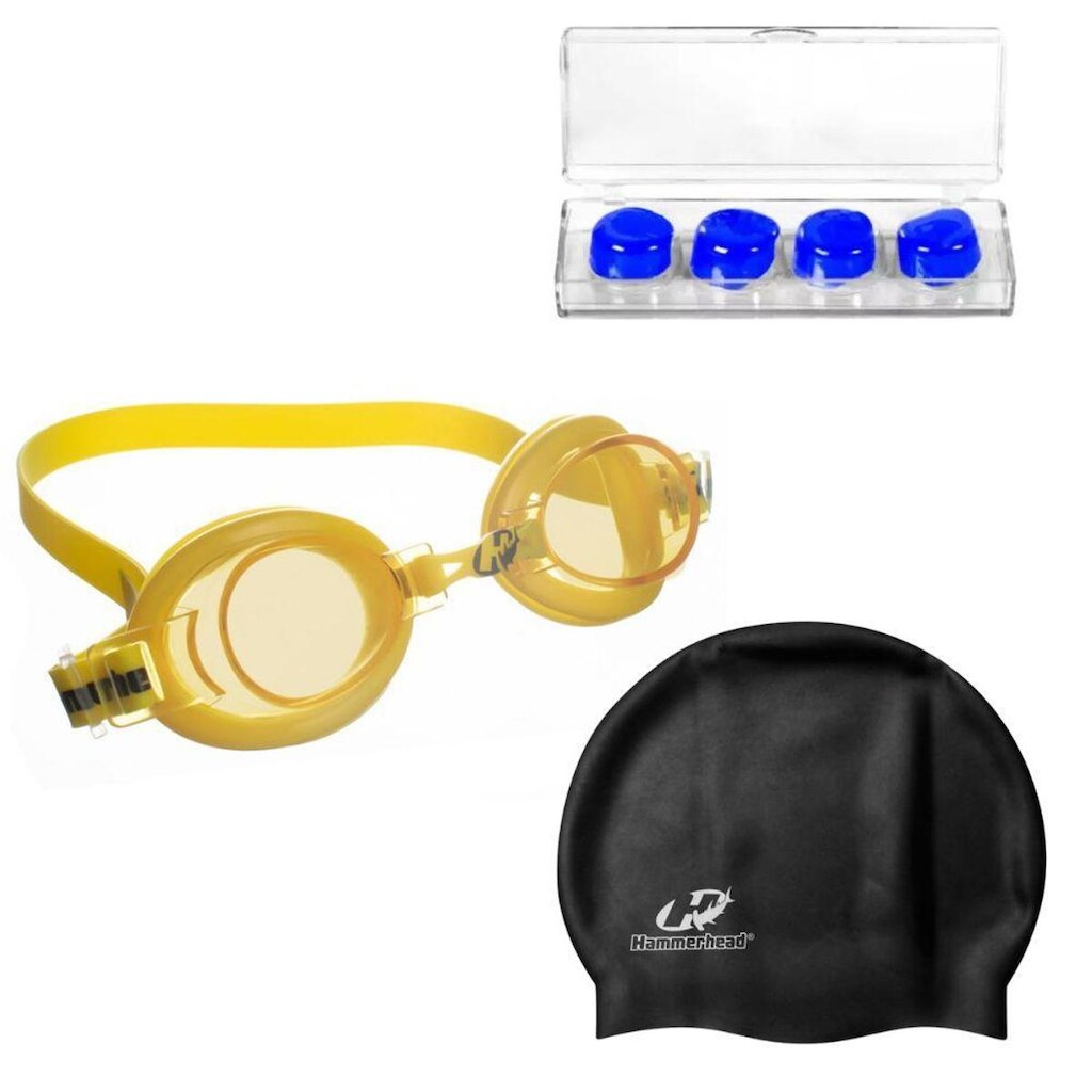 Óculos Natação Hammerhead Focus  Júnior 1.0 + Touca + Protetor de ouvido