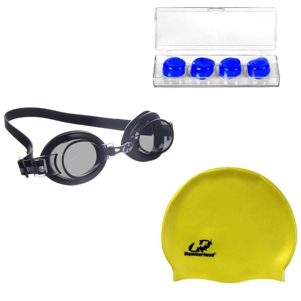 Óculos Natação Hammerhead Focus  Júnior 1.0 + Touca + Protetor de ouvido