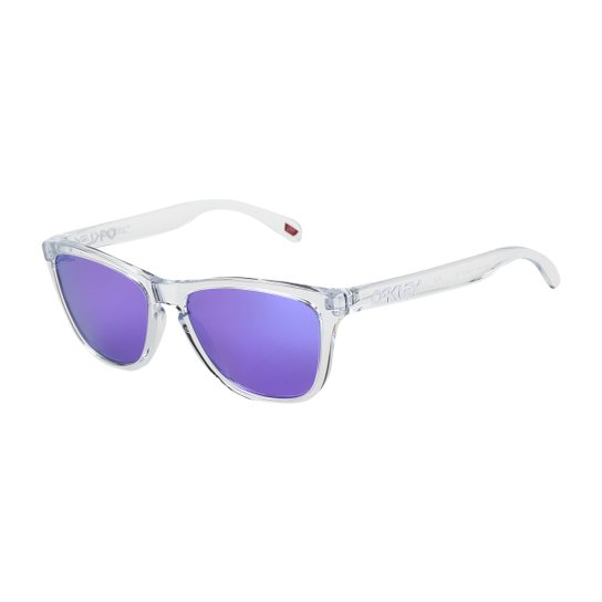 Óculos Oakley Frogskins Prizm Masculino - Roxo+Branco é ruim? Óculos Oakley Frogskins Prizm Masculino - Roxo+Branco é boa?