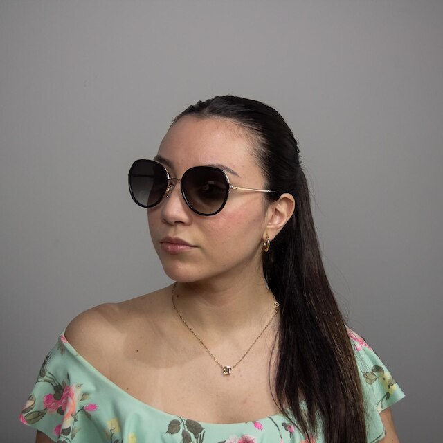 Óculos Solar Ana Hickmann Ah90009 A01 Brilho Lente Cinza Degradê