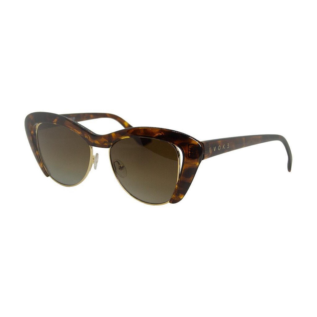 Óculos Solar Evoke Cat City G21s Turtle Gold Brown Gradient Polarizado