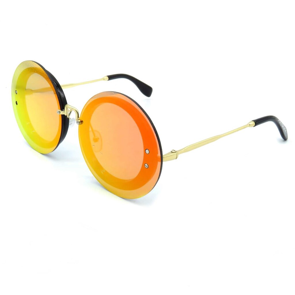 Óculos Solar Prorider Dourado Com lente Espelhada Redonda - S8627