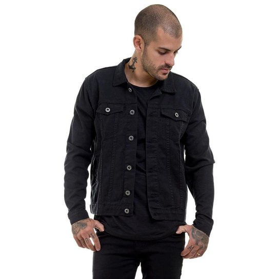 OFFERT Jaqueta Jeans Premium Slim Fit Masculina - Preto Menor preço em OFFERT Jaqueta Jeans Premium Slim Fit Masculina - Preto