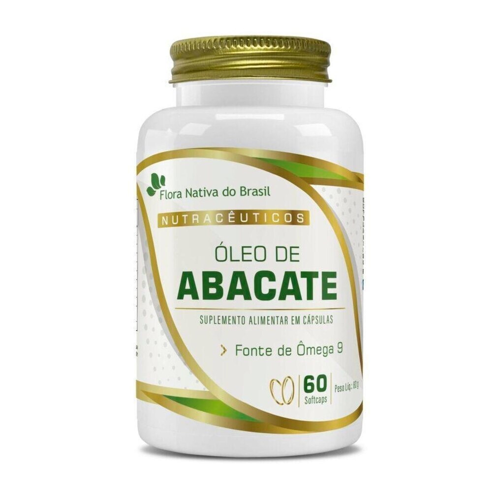 Óleo de Abacate de 1000mg com 60 Softcaps Flora Nativa do Brasil