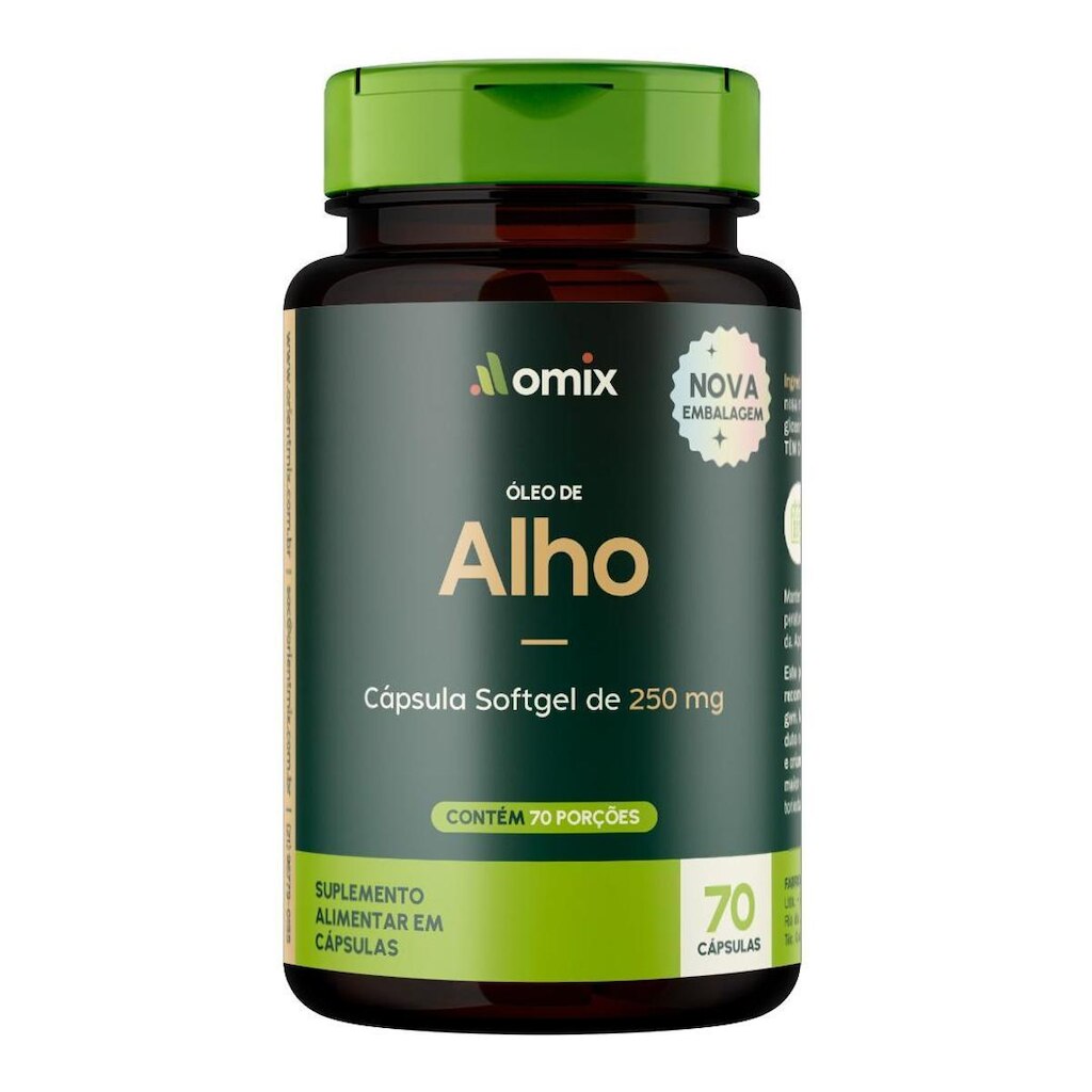 Óleo de Alho (250 mg) - 70 Cápsulas - Omix