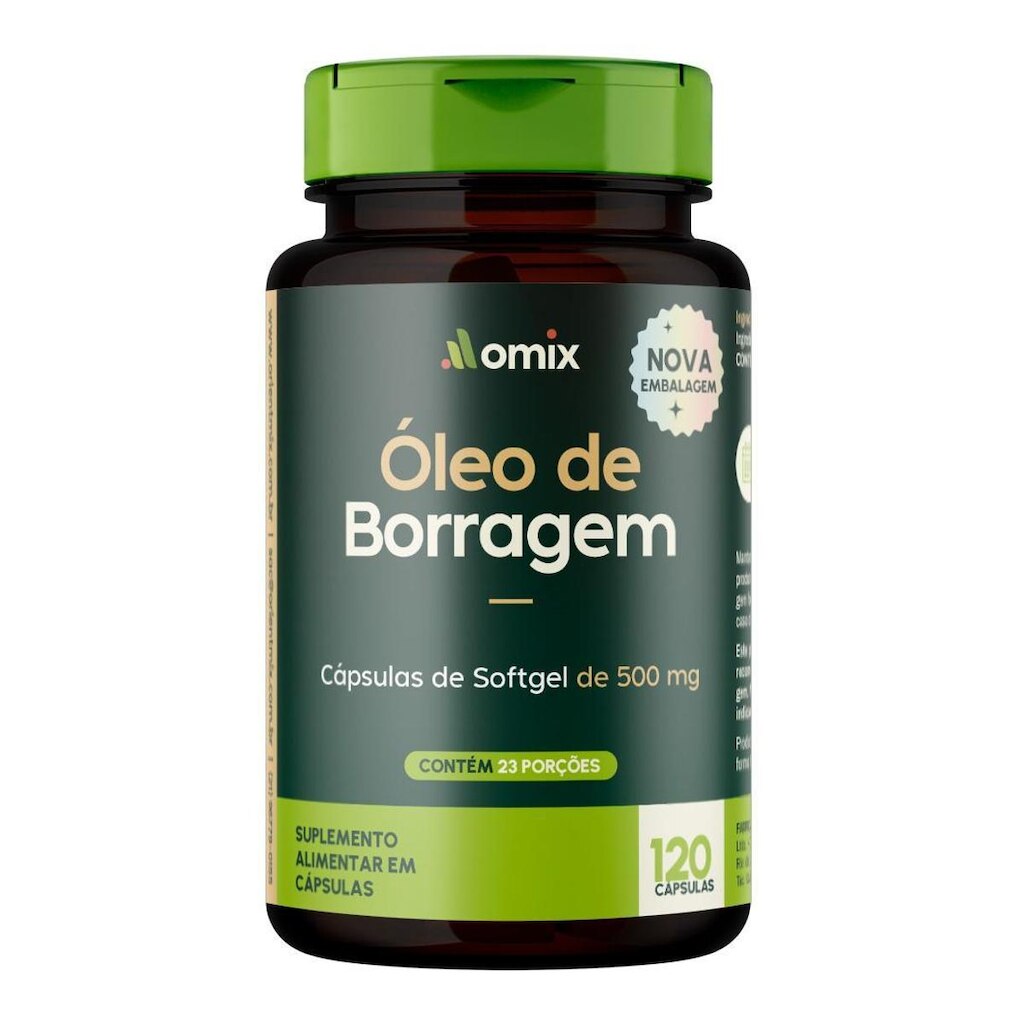 Óleo de Borragem (500 mg) - 70 Cápsulas - Omix