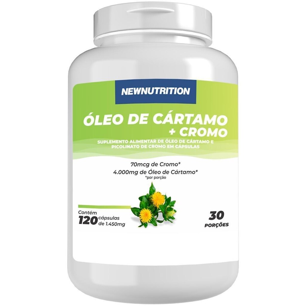 Óleo de Cártamo com Picolinato de Cromo - 120 Cápsulas NewNutrition