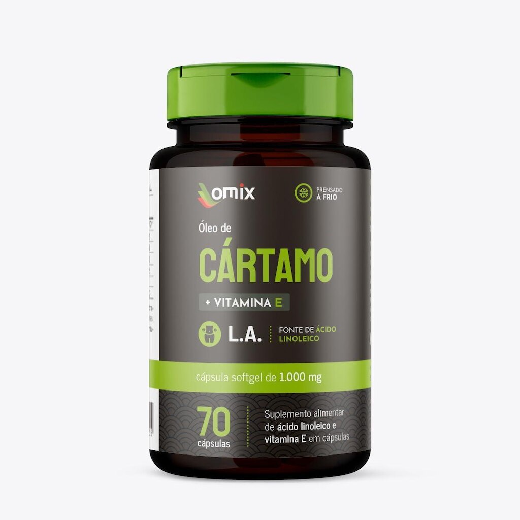 Óleo de Cártamo c/Vitamina E (1 g) - 70 Cápsulas - Omix
