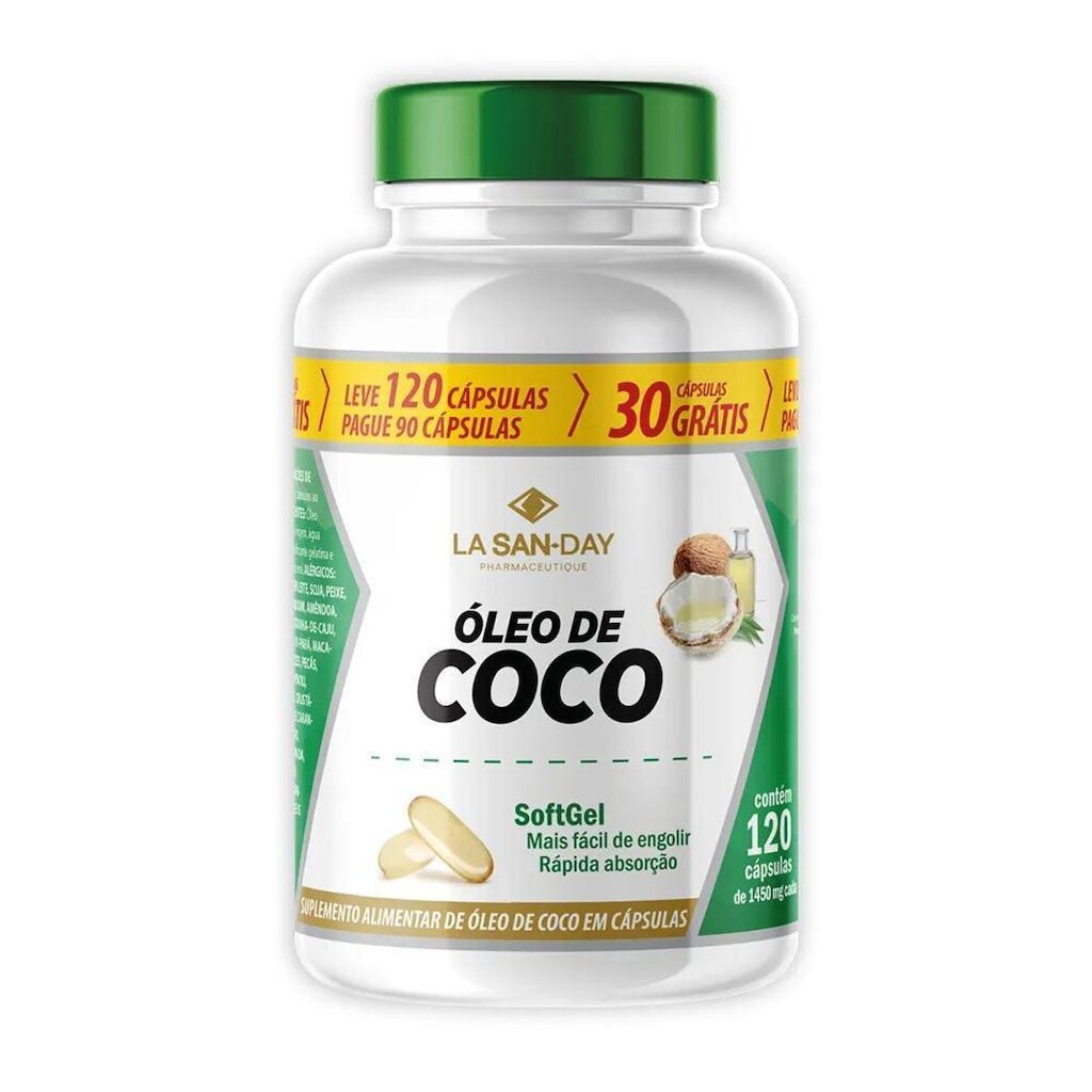 Óleo de Coco 120 Cápsulas La San Day