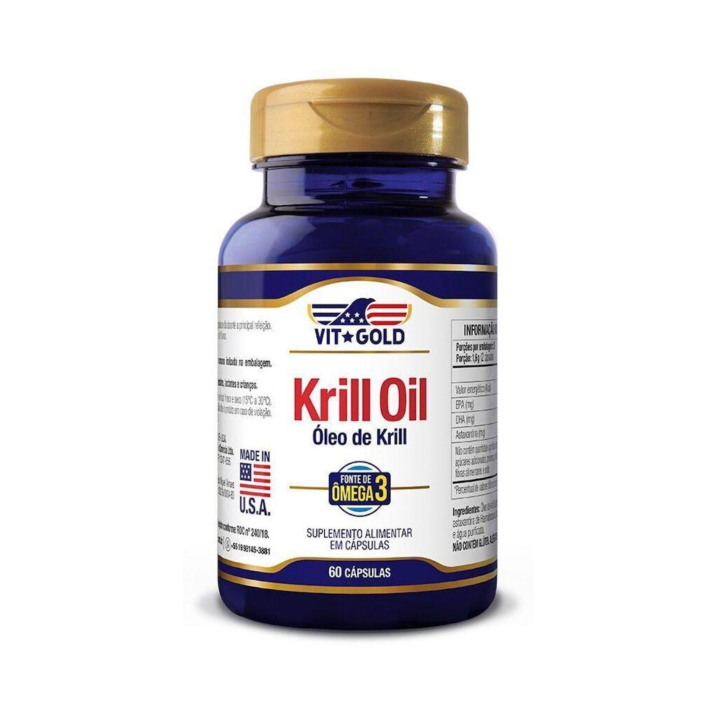 Óleo de Krill 1000 mg Vitgold 60 cápsulas