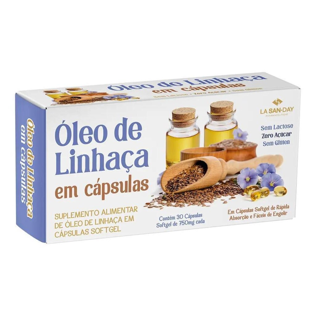 Óleo de Linhaça 30 Cápsulas La San Day