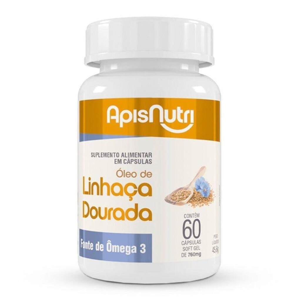 Óleo de Linhaça 760mg Apisnutri 60 cápsulas