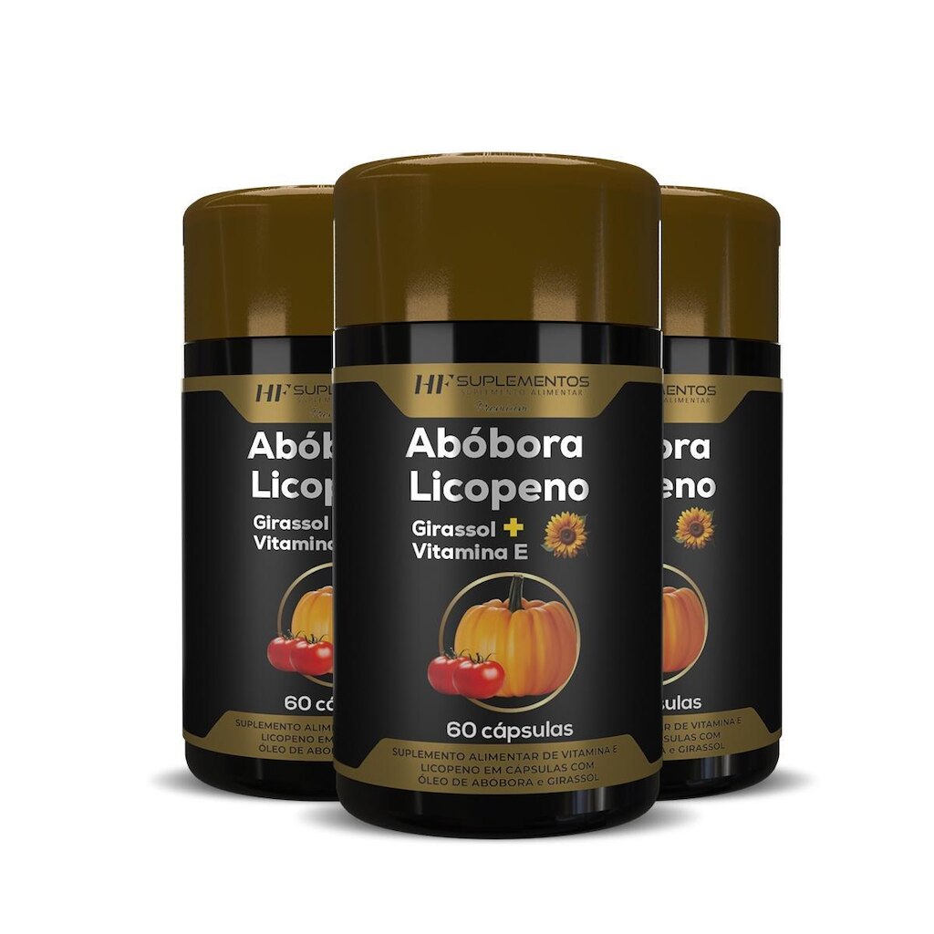 Óleo De Semente De Abobora Com Licopeno 60 Caps Hf Suplementos com 3