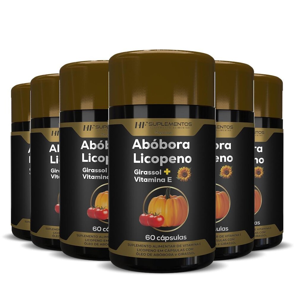 Óleo De Semente De Abobora Com Licopeno 60 Caps Hf Suplementos com 6
