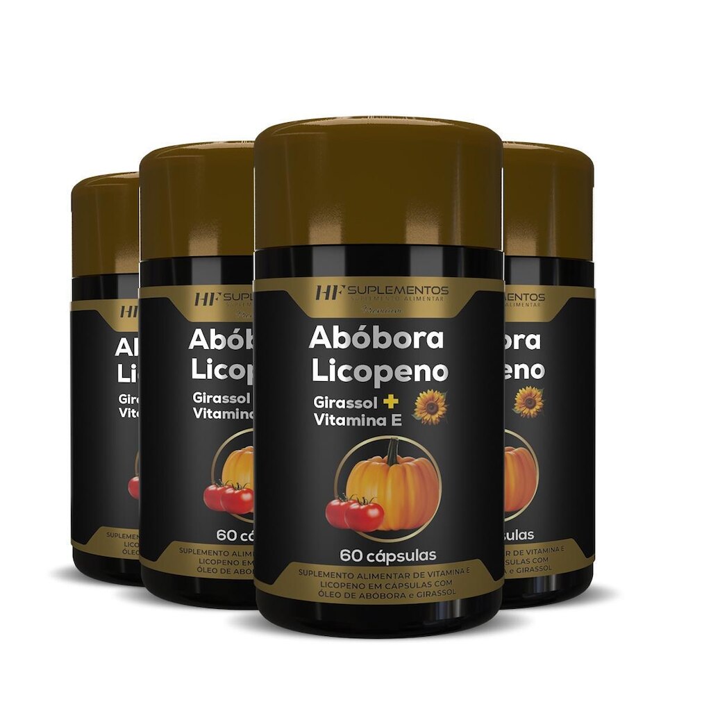 Óleo De Semente De Abobora Com Licopeno Hf Suplementos 60 Caps com 4