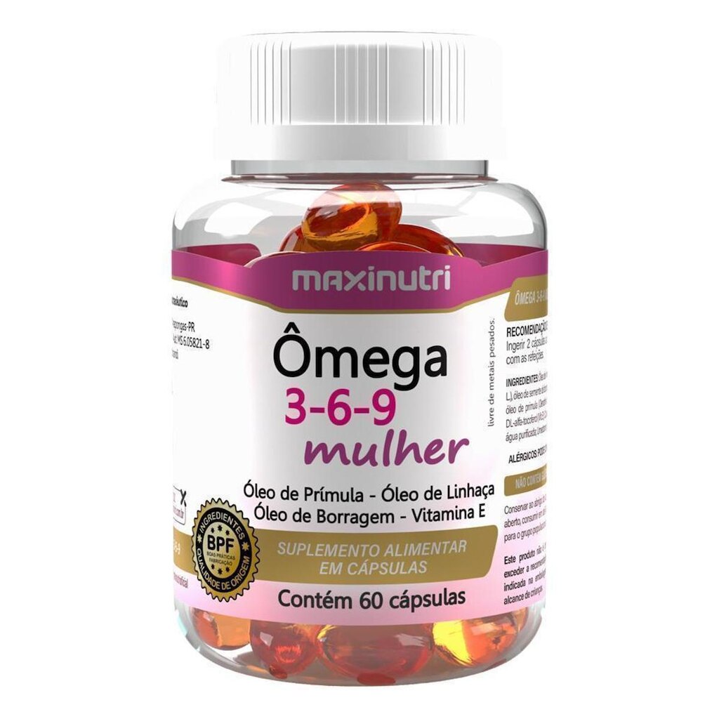 Ômega 3-6-9 Mulher 60 Cápsulas Maxinutri