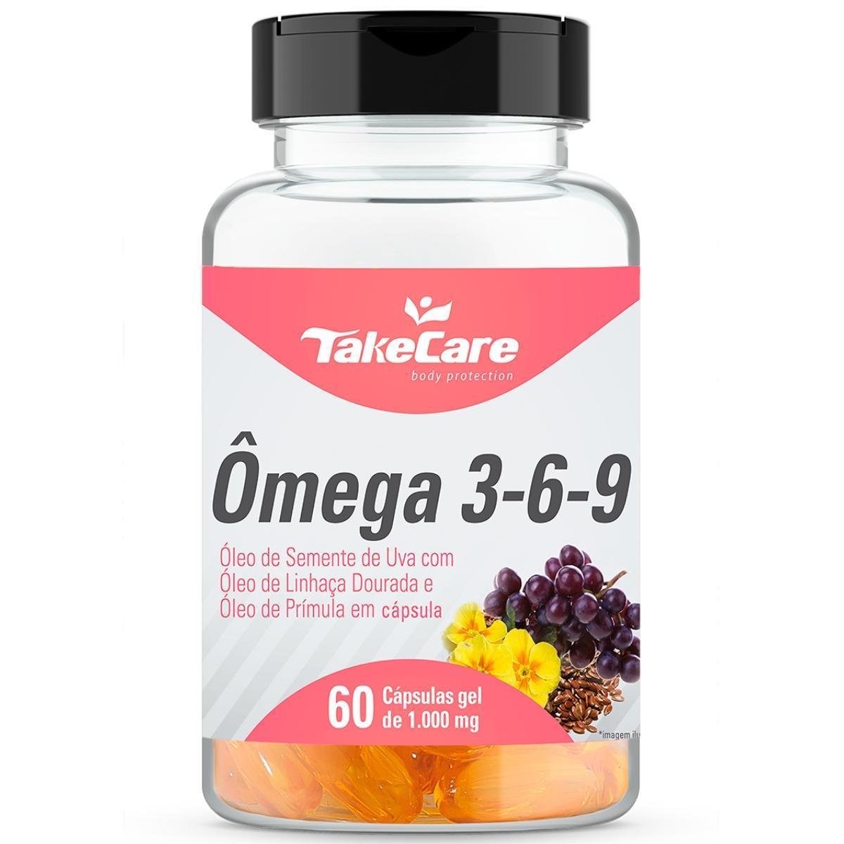 ÔMEGA 3-6-9 ÓLEO DE UVA, LINHAÇA E PRÍMULA 60 CAPS - TAKE CARE Menor preço em ÔMEGA 3-6-9 ÓLEO DE UVA, LINHAÇA E PRÍMULA 60 CAPS - TAKE CARE