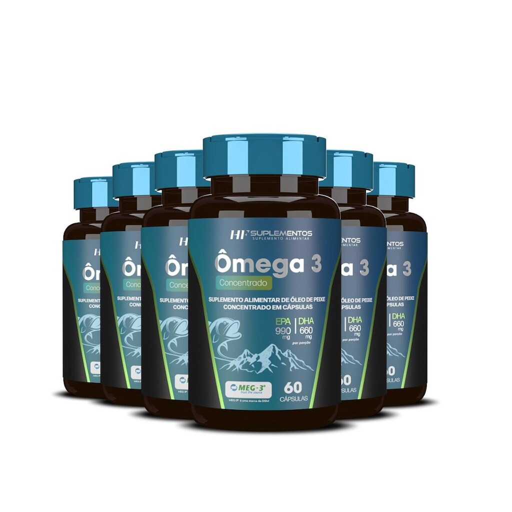 Ômega 3 Concentrado 60 Caps Hf Suplementos com 6