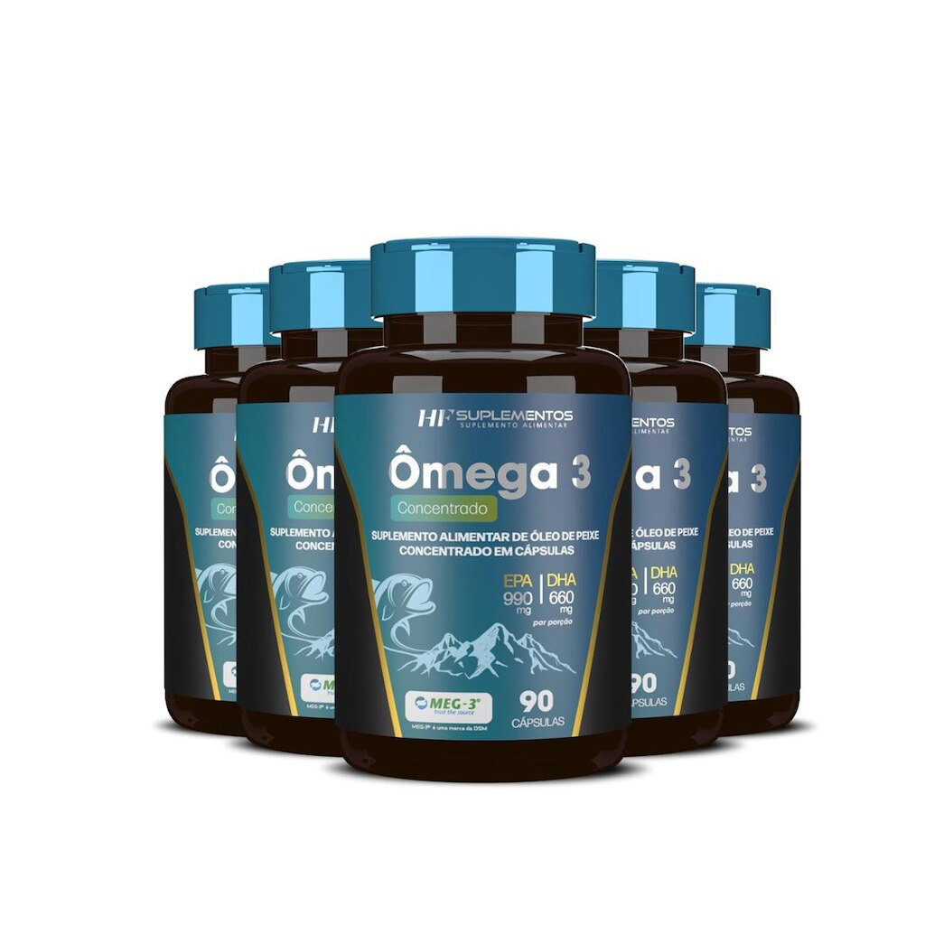 Ômega 3 Concentrado 90 Caps Hf Suplementos com 5