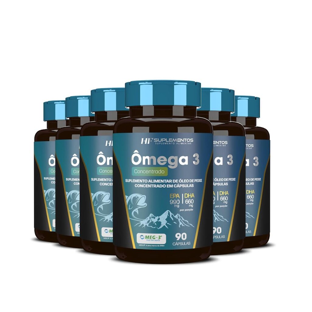Ômega 3 Concentrado 90 Caps Hf Suplementos com 6