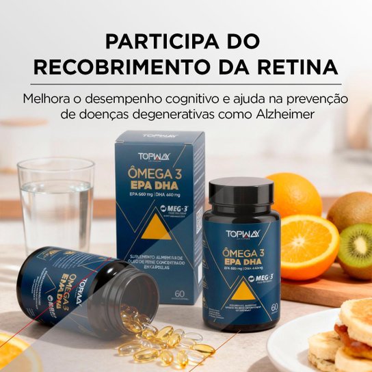Ômega 3 Concentrado Com Epa E Dha Pote 60 Capsulas Topway
