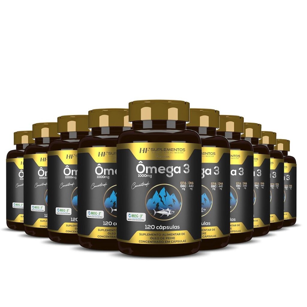 Ômega 3 Concentrado Meg 3 Hf Suplementos 120 Caps  com 10